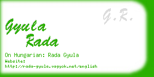 gyula rada business card